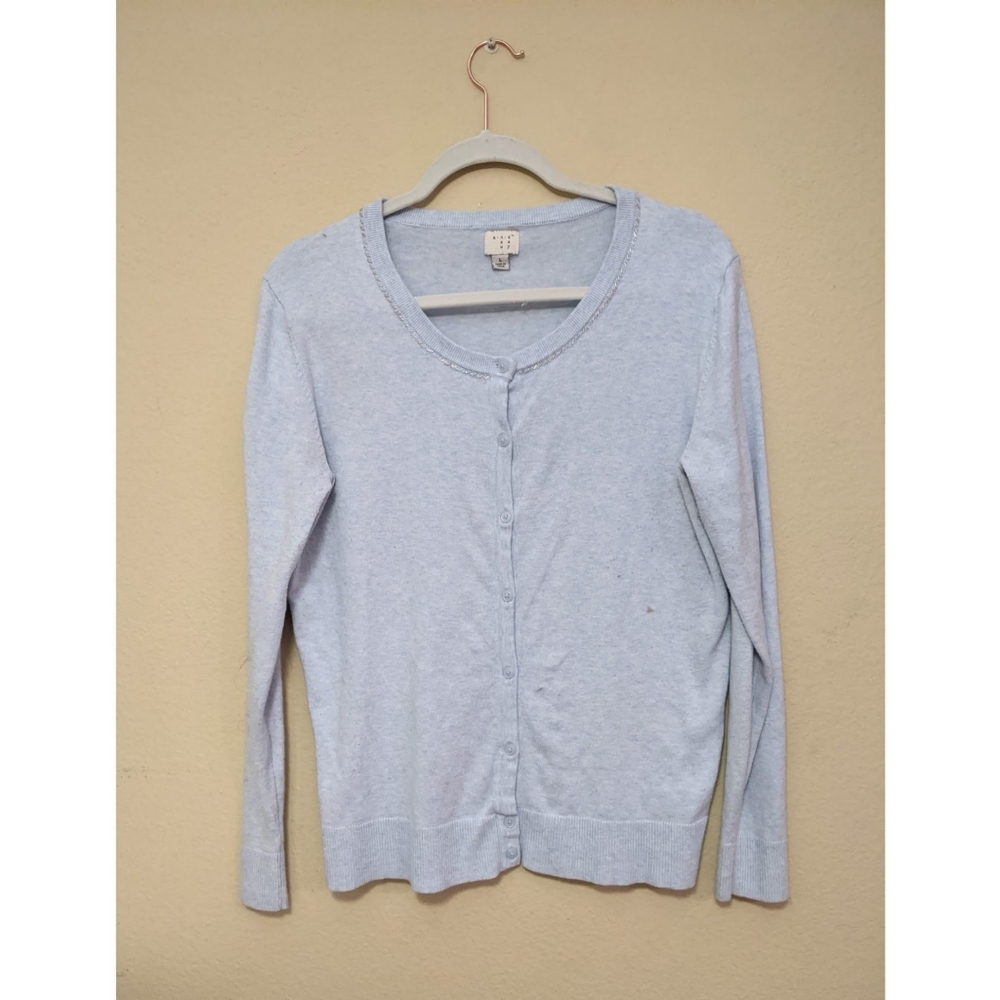 💙 A New Day Button-Up Cardigan w/ Beaded Detail